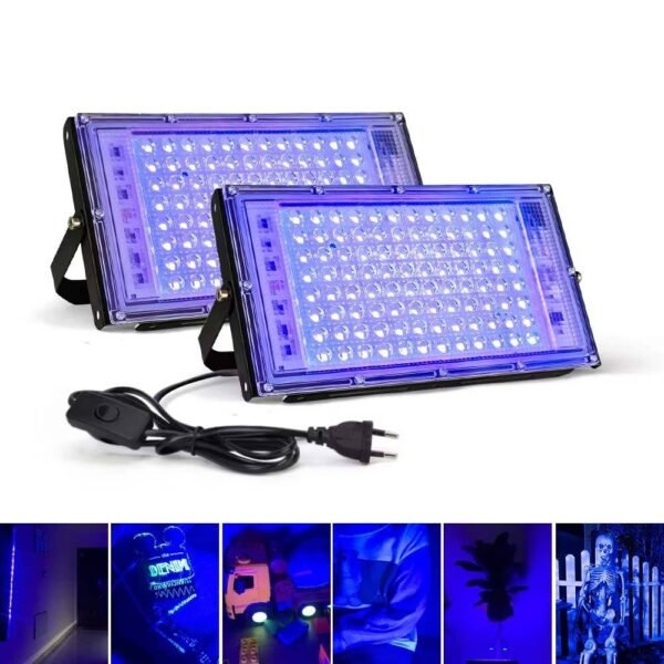 Foco Led 100W Luz Ultravioleta Luz negra - Imagen 2