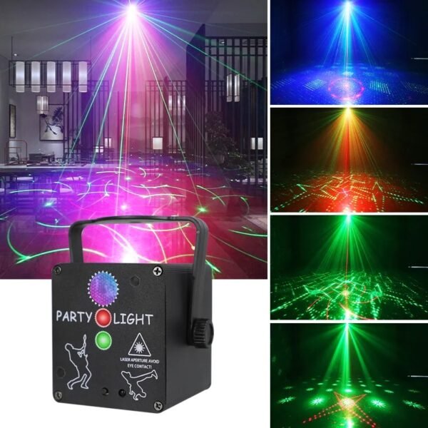 Mini laser discoteca USB rojo y verde con lampara led - Imagen 2