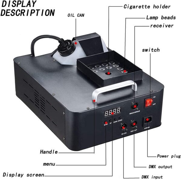 Máquina de Humo Vertical Led RGB Pro Iluminación y Sonido - Imagen 3