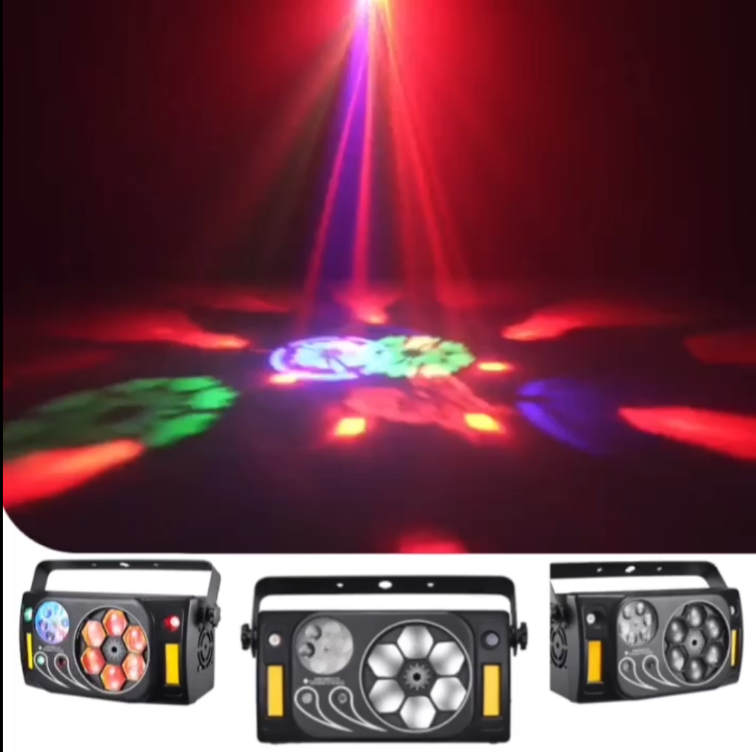 Luces de Escenario 80W 6 en 1 con Efecto Ojo de Abeja – Pro Iluminación y Sonido - Imagen 3