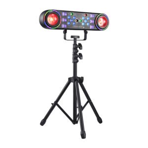 Luz DJ Profesional 7 en 1 RGBW + UV + Láser DMX con Trípode
